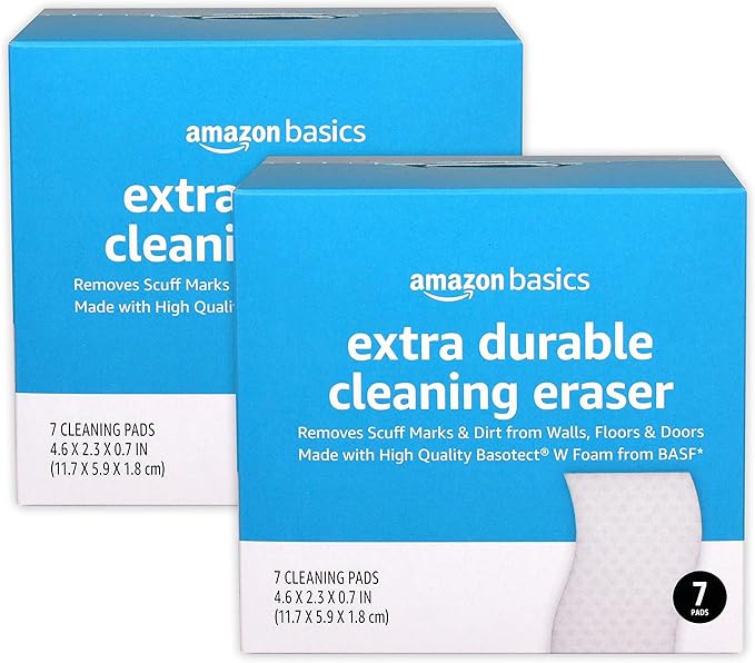 Amazon Basics Extra Durable Eraser, Cleaning Sponges, Removes Scruff Marks and Dirt from Any Surface (2 Packs of 7)-CasaMuseHome