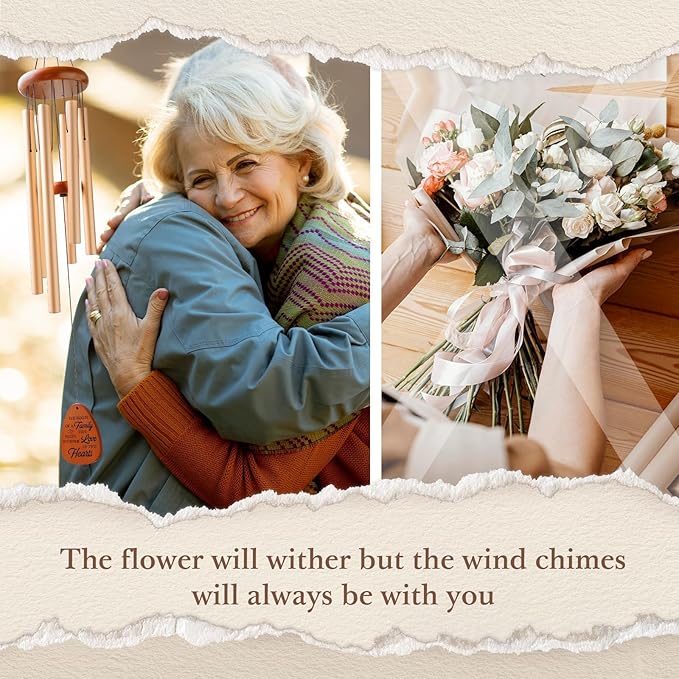 50th Wedding Anniversary Wind Chime, Happy 50th Anniversary Romantic Gifts for Couple, Parents, Wife, Husband, Friends, Golden Anniversary's Keepsake Gifts Ideas-Large 36''-CasaMuseHome