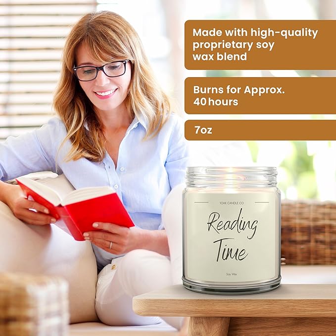 1OAK Vanilla Soy Candles - Reading Candle - Gifts for Readers - Cool Gifts for Book Lovers Women - Book Themed-CasaMuseHome