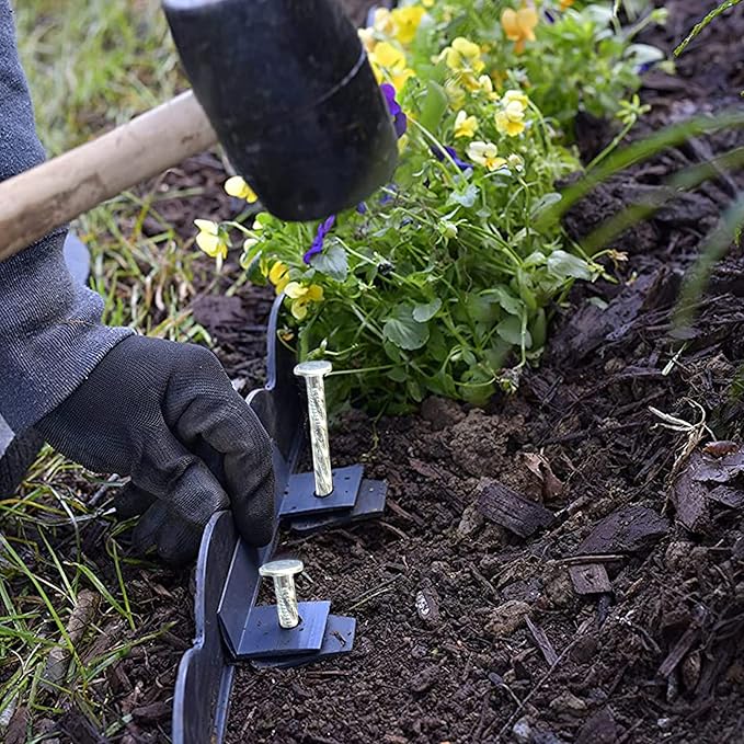 50/100/150 Pack 6" Solid Galvanized Non-Rust Metal Garden Stakes Spiral Landscape Edging Anchors for Paver Edging, Gardening, House Construction, etc (100)-CasaMuseHome