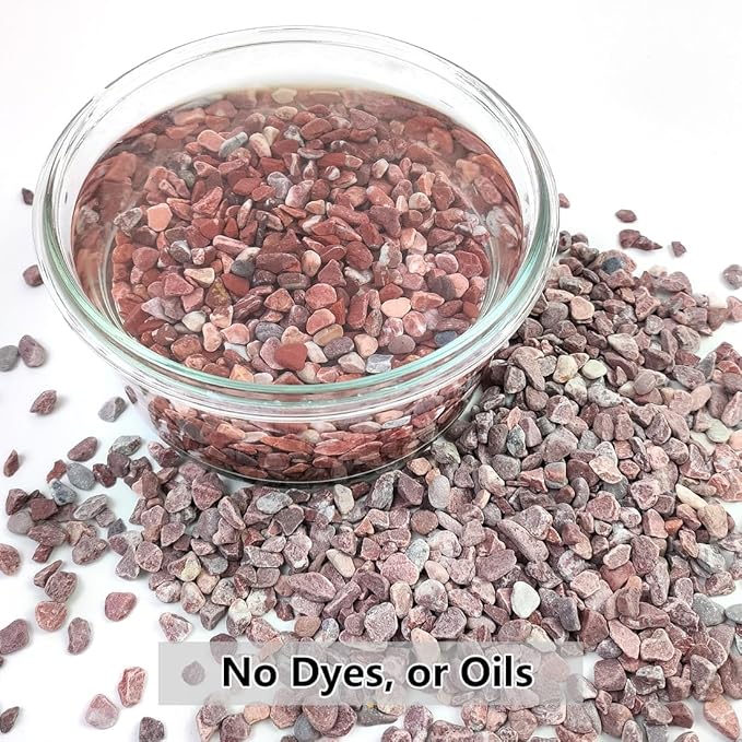 2LB Succulent and Cactus Gravel Pebbles, 1/5 Inch Natural Decorative Polished Stones, River Rocks for Vases Gardening Indoor and Outdoor Decorative Rocks, Red-CasaMuseHome