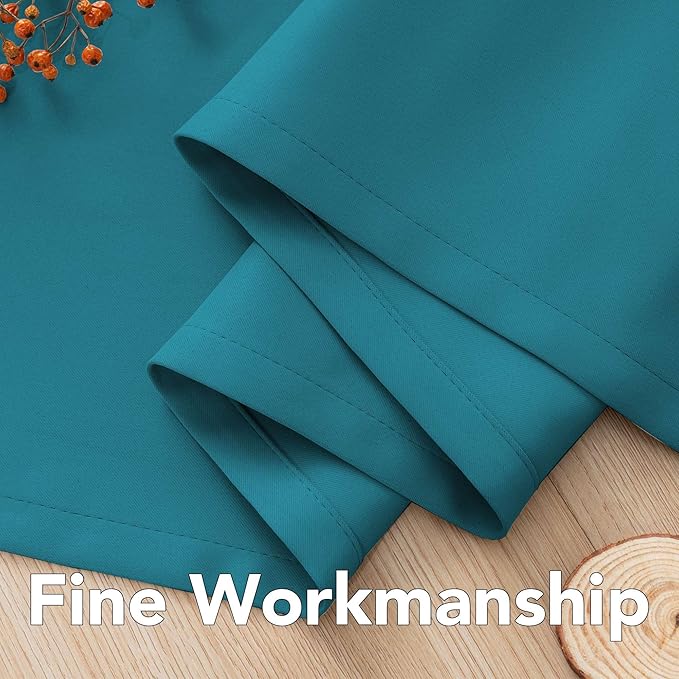 H.VERSAILTEX Thermal Insulated Blackout Curtains Innovated Microfiber Formaldehyde-Free Window Panels for Nursery, Grommet,52 by 84 - Inch - Turquoise Blue - Set of 2-CasaMuseHome