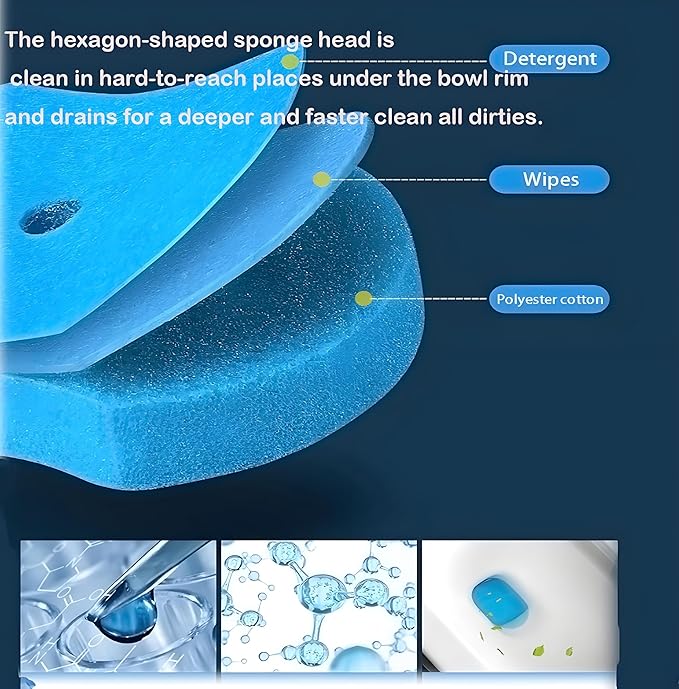 56 Count Toilet Bowl Wand Refills, KIRIKIT Wall-Mounted Disposable Toilet Cleaner Brush Heads for Bathroom Toilet Scrubber Cleaning Accessories, Lavender, Lemon, Ocean-CasaMuseHome