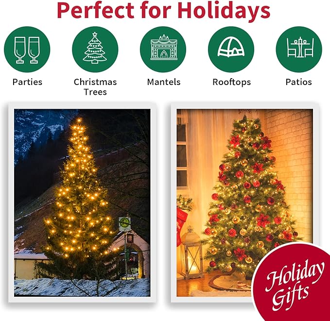 100 Count Yellow - String Lights - 21.6FT LED Christmas Lights, Mini led Lights for Indoor Outdoor Home Holiday Party Wedding Independence Day Decoration-CasaMuseHome