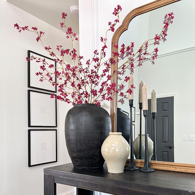 4Pcs Fake Flowers Blossom Branches Artificial Flowers for Indoor Decor, Faux Long Stem Realistic Indoor Plants for Vase Wedding Home Office Bedroom Party Table Centerpieces Decor-CasaMuseHome