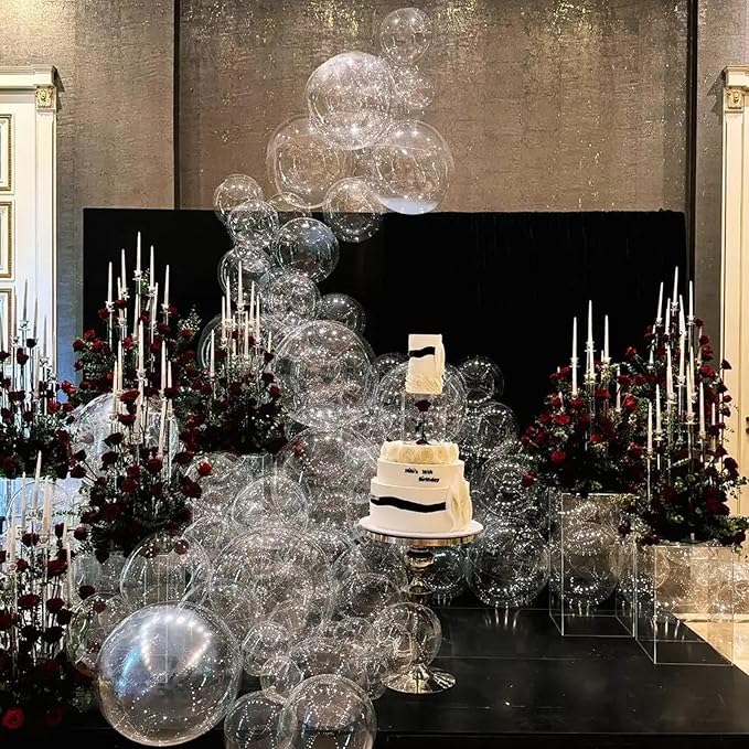 130pcs Clear Balloons Different Sizes 18" 12" 10" 5" Transparent Latex Balloon Garland Arch Kit for Birthday Baby Shower Graduation Wedding Gender Reveal Anniversary Party Decorations-CasaMuseHome