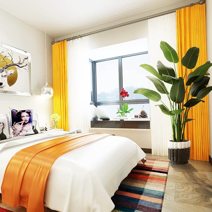 6.5ft Artificial Silk Bird of Paradise Palm Tree (78in) with 17 Trunks Faux Tree and Plastic Nursery Pot, Fake Plant for Office House Farmhouse Living Room Home Decor (Indoor/Outdoor)-CasaMuseHome