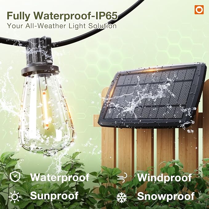 addlon 78(72+6) FT Solar String Lights Waterproof,Patio Lights Solar Powered with Remote & USB Port 3 Lighting Modes 24+2 LED Shatterproof Bulbs Outdoor Lights for Camping Backyard Garden-CasaMuseHome