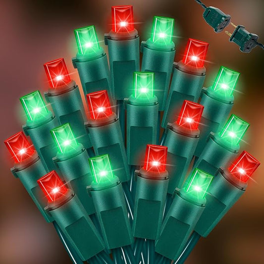 100 Count Red and Green - String Lights - 21.6FT LED Christmas Lights, Mini led Lights for Indoor Outdoor Home Holiday Party Wedding Independence Day Decoration-CasaMuseHome