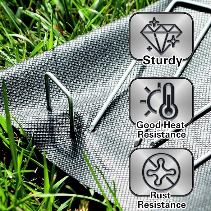 6 Inch Landscape Staples, More Thicker Heavy Duty 8 Gauge Galvanized Landscape Stakes, 125 Packs Garden Staples for Lawns, Weed Barriers, and Landscape Fabrics, Irrigation Hose, Tent Pegs ﻿-CasaMuseHome