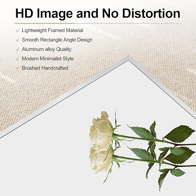 30x40In Silver Bathroom Mirror for Wall, Brushed Nickel Rectangle Mirrors with Metal Frame, Bathroom Rectangular Mirror Modern Wall Mirror for Bedroom Living Room, Hangs Horizontal or Vertical-CasaMuseHome