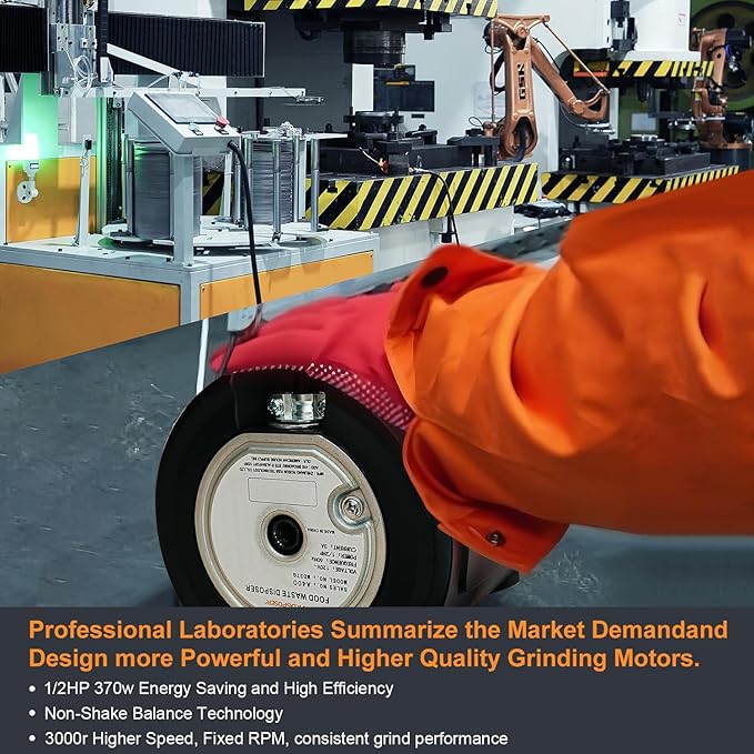 A400 Garbage Disposal 1/2 HP for Kitchen Sink, Small Fit Food Waste Disposer Fast Continuous Feed Stainless Steel Grinding, Quietness, Ease of Installation, Corded, Powerful Drainage Half Horsepower-CasaMuseHome