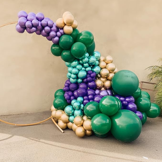 130pcs Dark Green Balloons Different Sizes 18" 12" 10" 5" Hunter Green Balloons for Birthday Dinosaur Baby Shower St. Patrick's Day Summer Jungle Forest Safari Party Decorations-CasaMuseHome