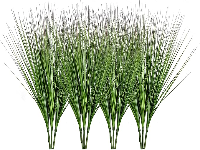 27" Artificial Plants Onion Grass Greenery Faux Fake Shrubs Plant Flowers Wheat Grass for House Home Indoor Outdoor Office Room Gardening Indoor Décor (12 Pack)-CasaMuseHome
