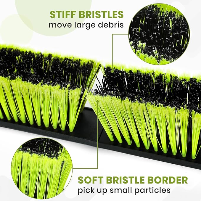 24-Inch Push Broom Outdoor with Stiff Bristle, Heavy Duty Broom Brush with 63” Long Handle for Deck Patio Driveway Garage Warehouse Shop Floor Sweeping & Scrubbing-CasaMuseHome