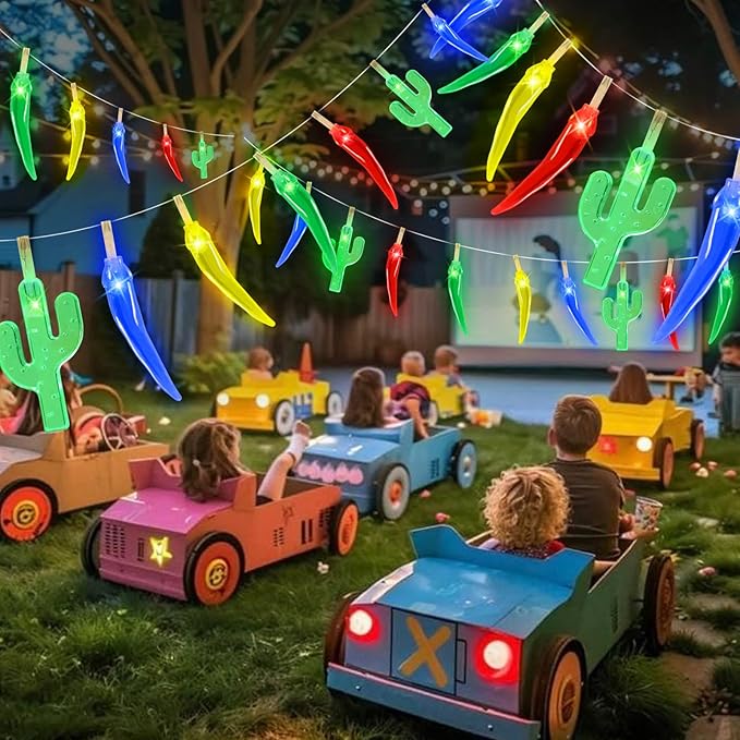 21FT [ 8 Modes & Timer ] Chili Pepper String Lights 40LED Fairy Lights Battery Operated for Indoor Outdoor Garden Pool Birthday Mexican Party Wedding Christmas Summer Tropical Decor-CasaMuseHome