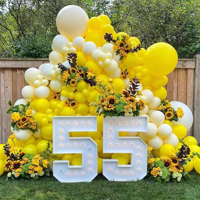 130pcs Yellow Balloons Different Sizes 18" 12" 10" 5" Party Latex Balloons for Boys Girls Birthday Baby Shower Gender Reveal Wedding Sunflower Party Decorations-CasaMuseHome