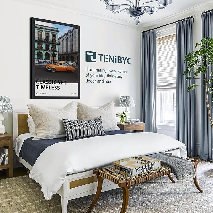 24x36 Poster Frame 3 Pack - Black Woodgrain, Solid Wood Picture Frame, Wall Gallery Frame - Wall Hanging-CasaMuseHome