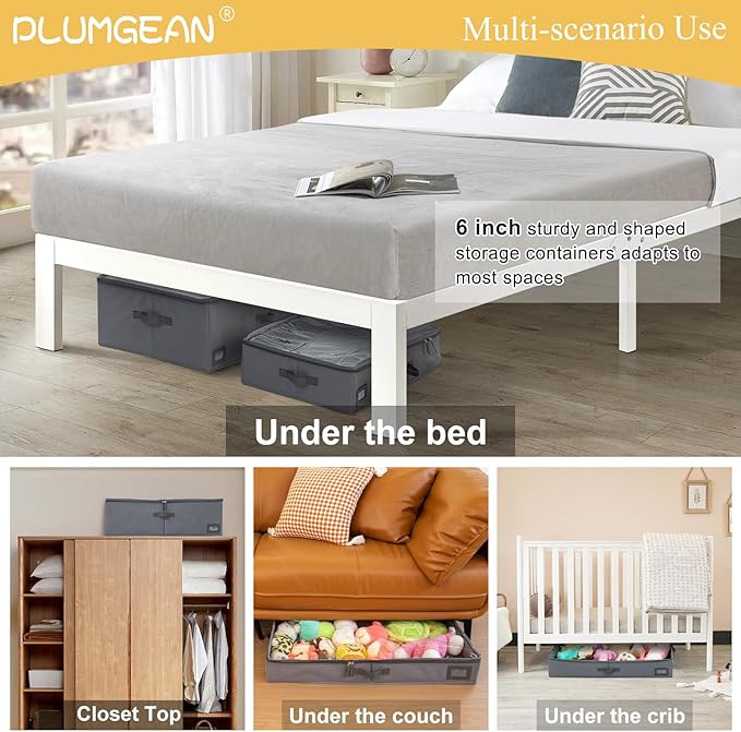 6-Inch Under Bed Organizer, Under Bed Storage Container, Under Crib/Couch Storage, Underbed Storage Box for Seasonal Clothing, Sweaters, Shoes, Blankets, Wrapping Paper & Toys 33" L×17" W×6" H-CasaMuseHome