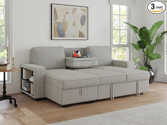 91-inch Reversible Sectional Sleeper-CasaMuseHome
