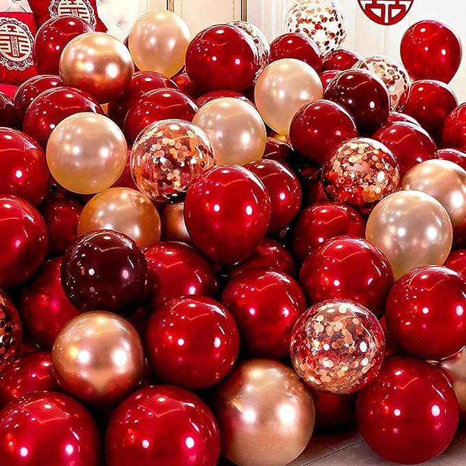 130pcs Ruby Red Balloons Different Sizes 18" 12" 10" 5" Dark Red Latex Balloon Garland Arch Kit for Birthday Baby Shower Graduation Wedding Valentine's Day Christmas Party Decorations-CasaMuseHome