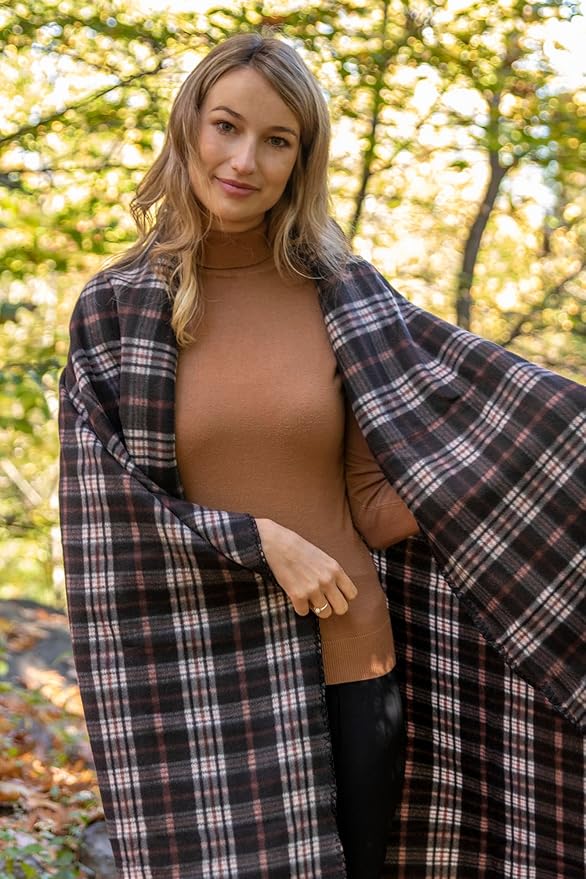 50x60 Throw Blankets, Plaid Fleece Throw Blankets for Bedroom, Couch, Livingroom, Chair, Pets, Outdoors-CasaMuseHome