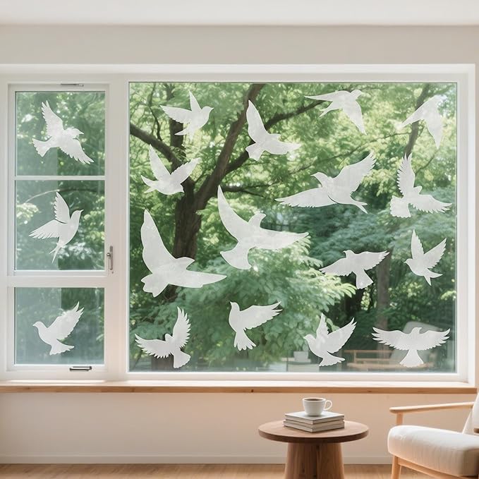 9 Sheets Bird Window Clings, Protect and Save Bird Strikes Window Stickers, Glass Door Stickers Decals, Stop Birds Flying into Windows Accessories Home Decorations-CasaMuseHome