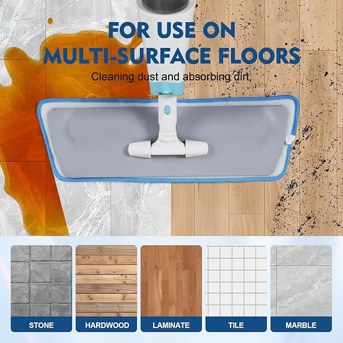 3 Pack Microfiber Mop Pads, Mop Replacement Pads Refills Floor Spray Mop Pads Wet Moping Pads Refill Reusable Pads Suitable for All Spray Mops Cleaning-CasaMuseHome