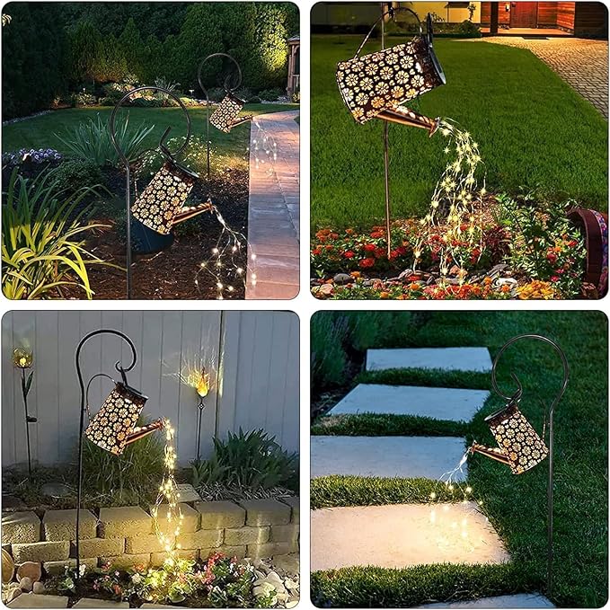 2 Pack Solar Watering Can with Lights,Solar Outdoor Garden Decor Waterproof Hanging Lantern Landscape Lights Outside Decorations for Yard Lawn Patio Gardening Gifts.-CasaMuseHome