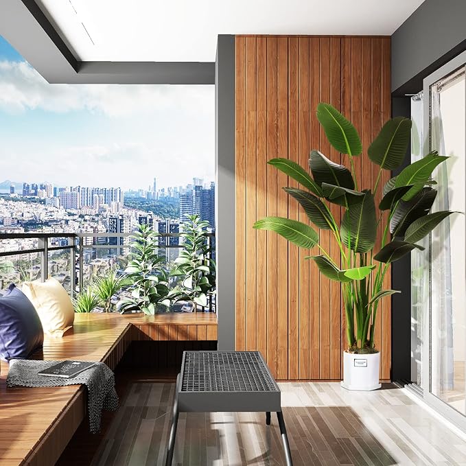 6.5ft Artificial Silk Bird of Paradise Palm Tree (78in) with 17 Trunks Faux Tree and Plastic Nursery Pot, Fake Plant for Office House Farmhouse Living Room Home Decor (Indoor/Outdoor)-CasaMuseHome