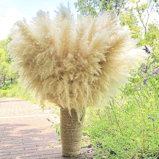 40" 22PCS Dried Pampas Grass Decor Tall,Large Natural Beige pompas Grass Tall Pampas Grass for Floor Vase,Wedding,Party,Farmhouse,Boho Home Decor,and Creating a Bohemian Ambiance-CasaMuseHome
