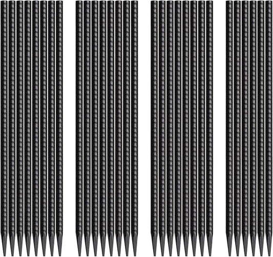 16 Inch Rebar Stakes 30 Pack Heavy Duty Ground Anchors with Chisel Point End Long Straight Steel Tent Stakes 3/8" Thickness Metal Spikes Black Coated for Concrete Timber Camping Garden Plant-CasaMuseHome