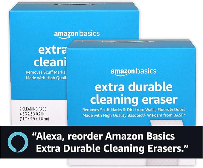 Amazon Basics Extra Durable Eraser, Cleaning Sponges, Removes Scruff Marks and Dirt from Any Surface (2 Packs of 7)-CasaMuseHome