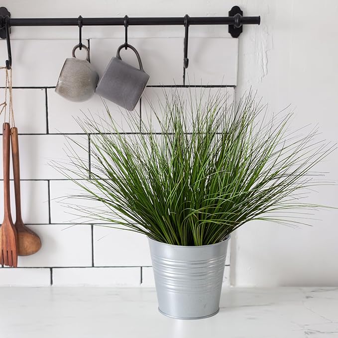 8PCS 17.3" Fake Plants Artificial Wheat Grass Greenery Plastic Plants Fake Grass Artificial Plants for Outdoor Decor Artificial Flower with Greenery Stems for Indoor Home Decoration-CasaMuseHome