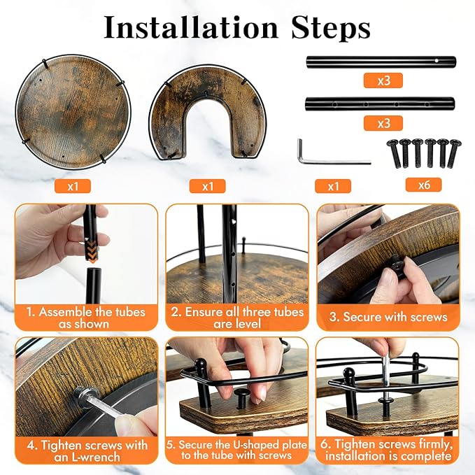 2-Tier Lazy Susan Organizer Turntable Spice Organization U-Shape 11.8" Rotating Spice Rack Height Adjustable for Cabinet, Pantry, Kitchen Countertop, Party-CasaMuseHome