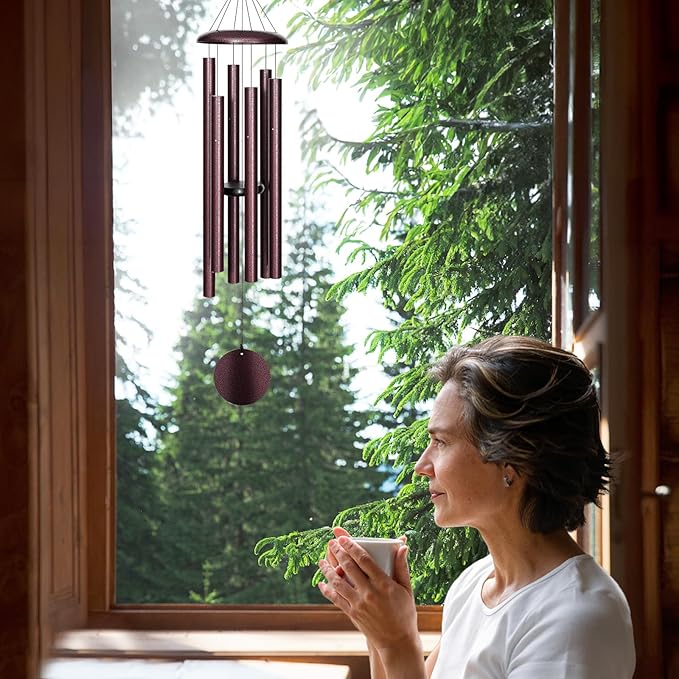 45'' Large Wind Chimes for Outside with Deep Tone, Wind Chimes Outdoor Garden & Patio Hanging Décor, Sympathy Gifts. Bronze-CasaMuseHome