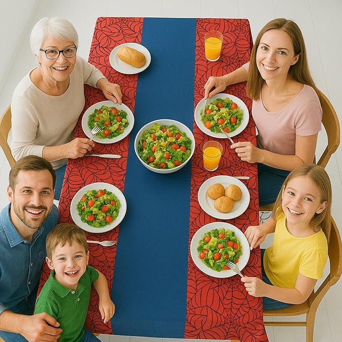 16Pcs 2in1 Spider Birthday Decorations Tablecloths, 54" x 108" Super Hero Spider Table Cloth Disposable Rectangle Plastic Table Cover for Boys Birthday Party Supplies-CasaMuseHome