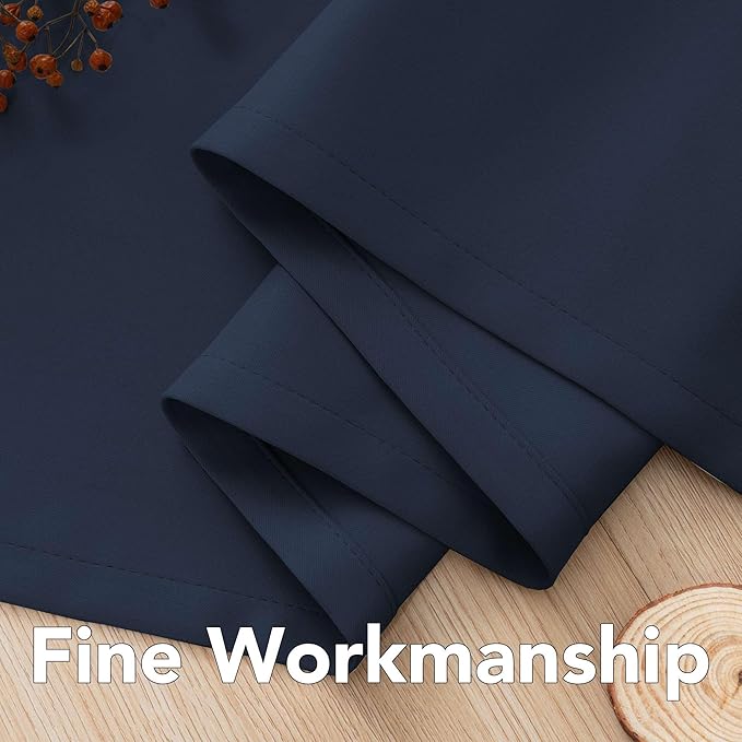 H.VERSAILTEX Ultra Thick and Soft Blackout Curtains for Bedroom, Room Darkening Thermal Insulated Extra Long Curtains/Drapes, Privacy Curtain Panels (52 Inch by 108 Inch, Navy Blue, 2 Panels)-CasaMuseHome
