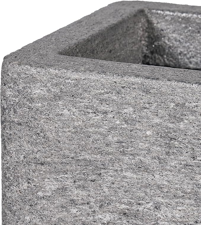 24 Inch Rectangular Concrete Planter,Durable All-Weather Use with Drainage Holes,Large Rectangular Planter for Outdoor Indoor Plants-CasaMuseHome