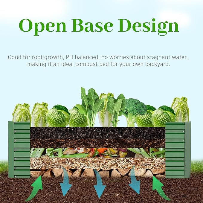 6x3x2 ft Raised Garden Bed, Large Metal Planter Raised Beds, Planters for Outdoor Plants for Vegetables, Flowers, Herbs, Fruits, and Succulents.(2 Pcs)-CasaMuseHome