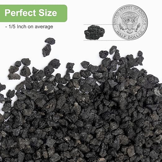 2.5lbs Lava Rocks for Plants, 1/5 Inch Black Gravel for Succulent, Cactus, Bonsai Tree, Pure Volcanic Rocks, Top-Dressing, Good Drainage-CasaMuseHome