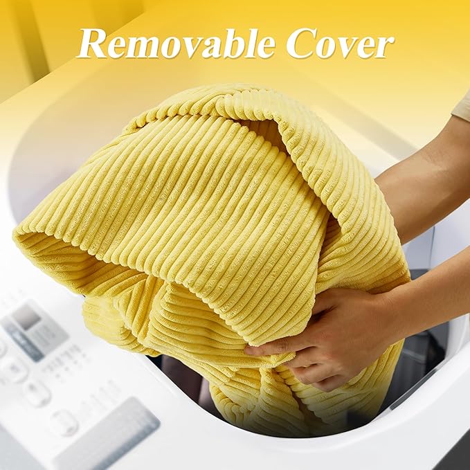 3.5FT Bean Bag Chairs Teardrop Bean Bag Chair for Adults Beanbag Chair with Memory Foam Filled Machine Washable Cover for Living Room, Bedroom (Large,Yellow)-CasaMuseHome