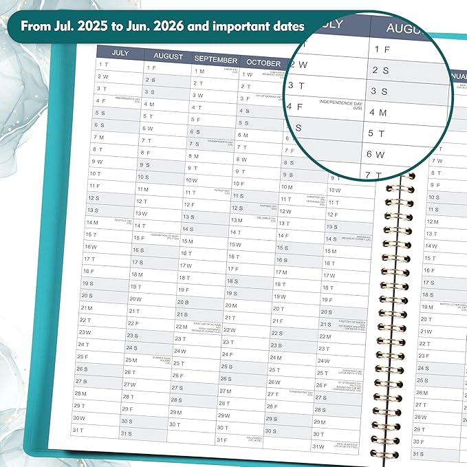 2025-2026 Weekly Appointment Book - Appointment Book 2025-2026 with Soft Cover, Jul 2025 - Jun 2026, 8.26"x 11.4", Daily/Hourly Planner with Tabs, 15 Minutes, Wirebound - Green-CasaMuseHome