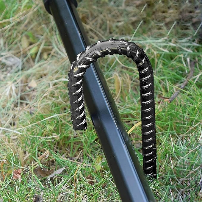 16" Ground Rebar Stakes Heavy Duty J Hook Ground Anchors, 5/16 inch Curved Steel Tent Stakes Anti Rust Steel Ground Stakes for Chain Link Wire Fencing, Pack of 40, Black-CasaMuseHome