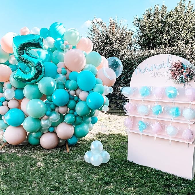 130pcs Teal Balloons Different Sizes 18" 12" 10" 5" Turquoise Blue Balloons for Boys Girls Baby Shower Wedding Anniversary Graduation Engagements Birthday Party Decorations-CasaMuseHome