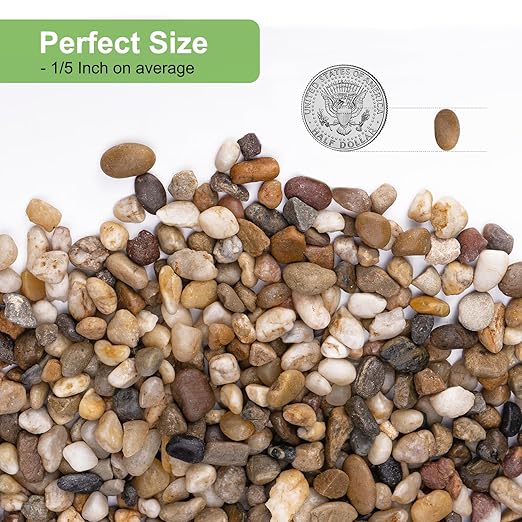 2.5 lbs Drainage Rocks for Potted Plants, 1/5 Inch Small Pebbles for Indoor Plants, Decorative Gravel for Vases, Bamboo, Succulent, Terrarium, Crafts, Cactus-CasaMuseHome