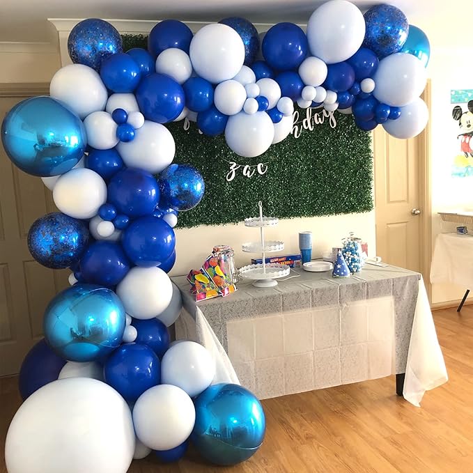 130pcs Royal Blue Balloons Different Sizes 18" 12" 10" 5" Party Latex Balloons for Birthday Graduation Baby Shower Anniversary Nautical Party Decorations-CasaMuseHome
