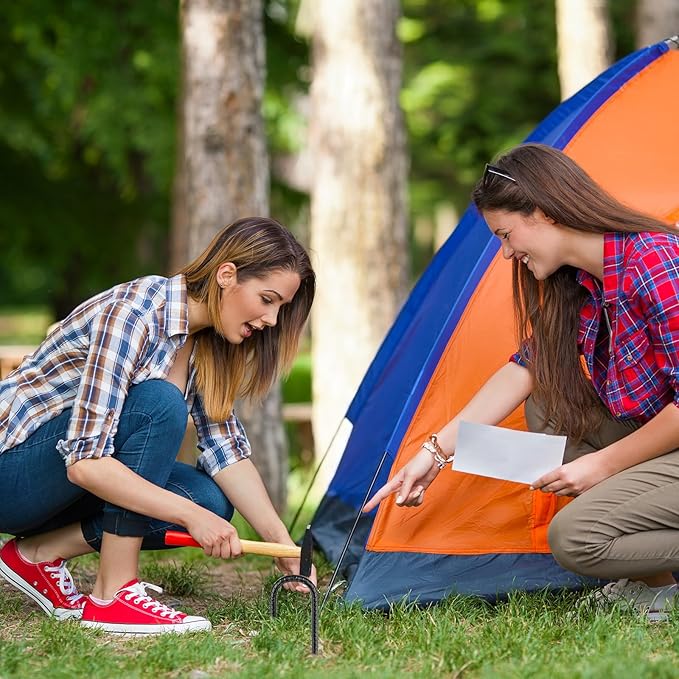 24 inches J Hook Rebar Stakes (16-Pack), Extra Long Garden Stakes with Chisel Point End Steel Rebar Ground Stakes for Tent Chain Link Fence and Outdoor Decorations Black Coated-CasaMuseHome