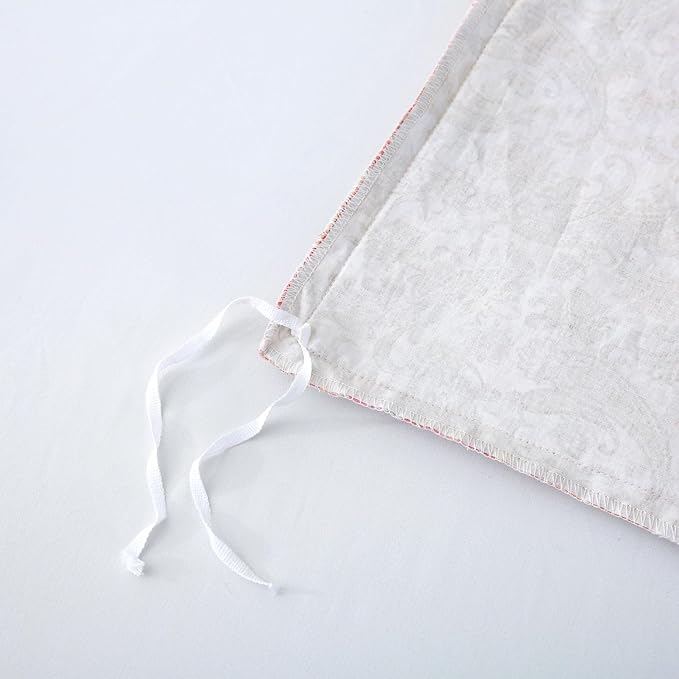 ABREEZE Paisley Bedding Sets 3Pcs Brushed Cotton Duvet Cover Set King Size Rustic Damask Red Floral Comforter Cover with Zipper Closure Boho Bedding Collections-CasaMuseHome