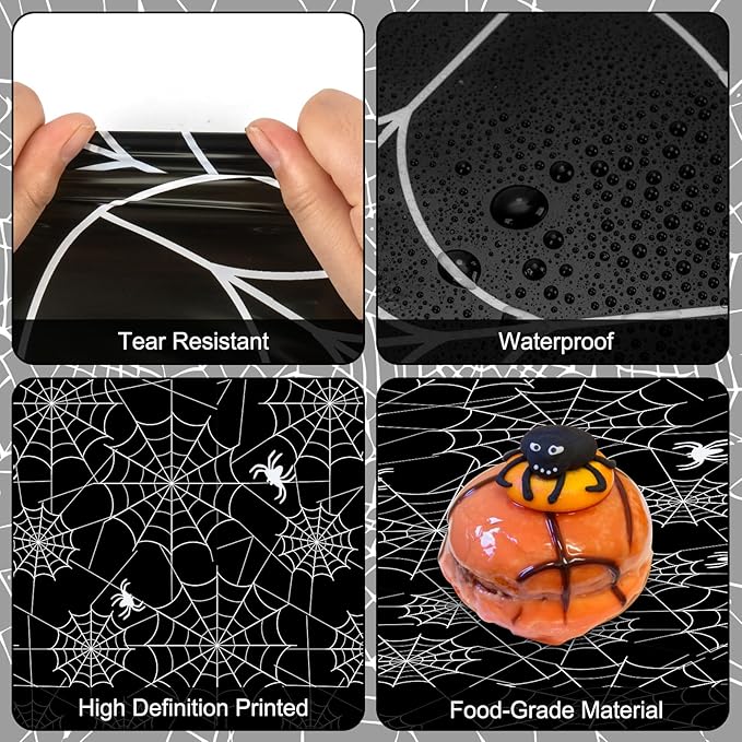 2 Pcs Halloween Tablecloth - Plastic Halloweens Spider Webs Table Cloth, Black Disposable Rectangle Spiderweb Table Cover for Halloween Party Decorations Supplies Favors Tables Decor, 108 x 54 Inch-CasaMuseHome